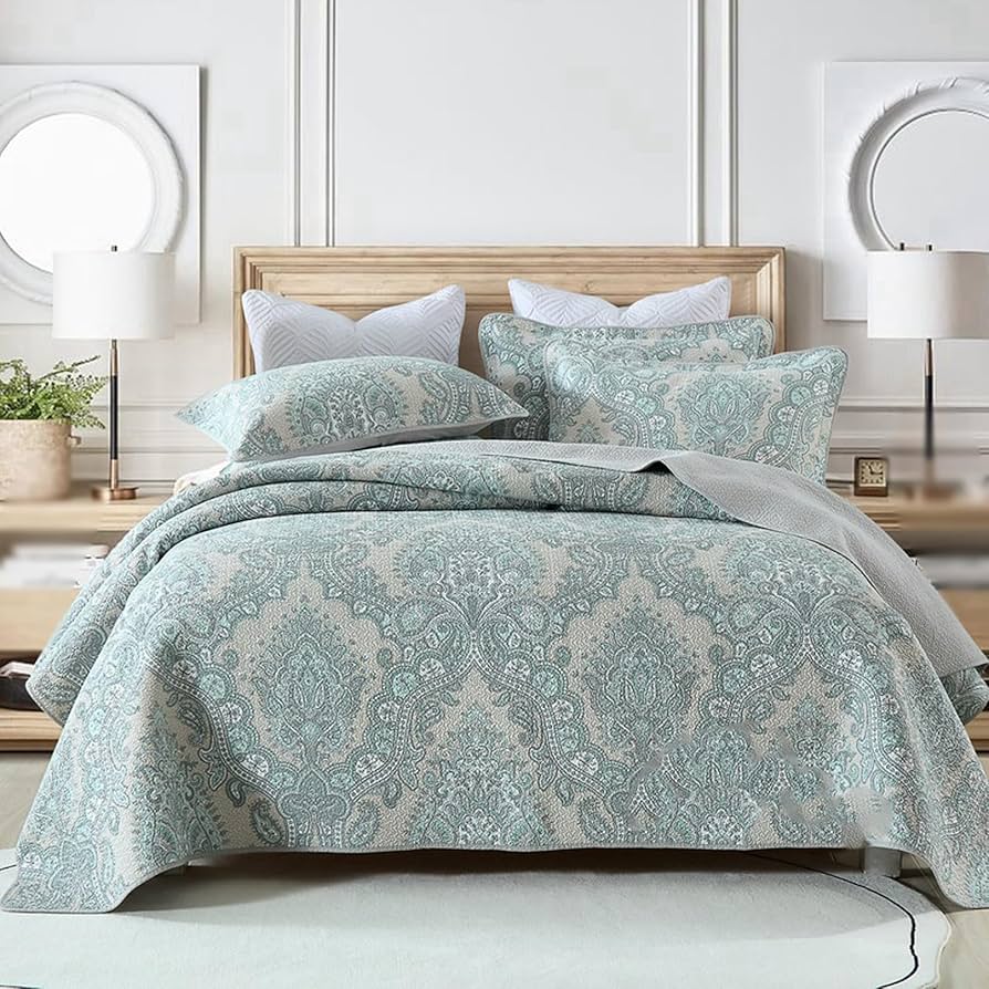 ZARA  キルト ベッドカバー　クイーン キング スプレッド Amazon｜Yubbuio ベッドスプレッドプリントキルトシングルダブル