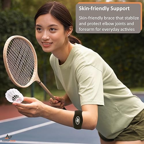 Miniatura 7 de Codera de tenis  Banda de soporte para antebrazo con almohadilla de compresión y correa para codo para tendinitis, codo de tenis y golfista y