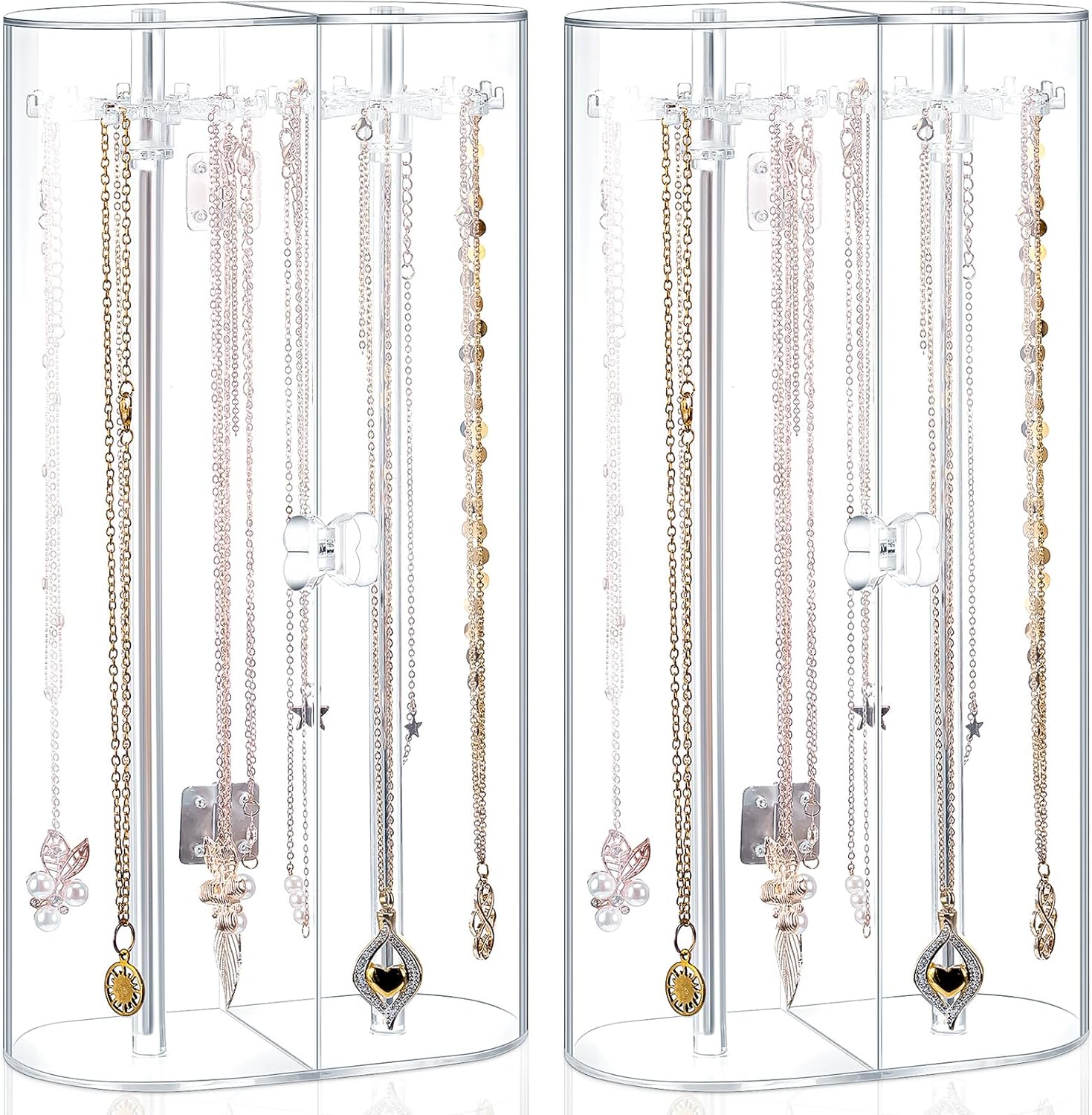 Amazon.com: Thyle 2 Pcs Acrylic Necklace Holder Clear Necklace ...