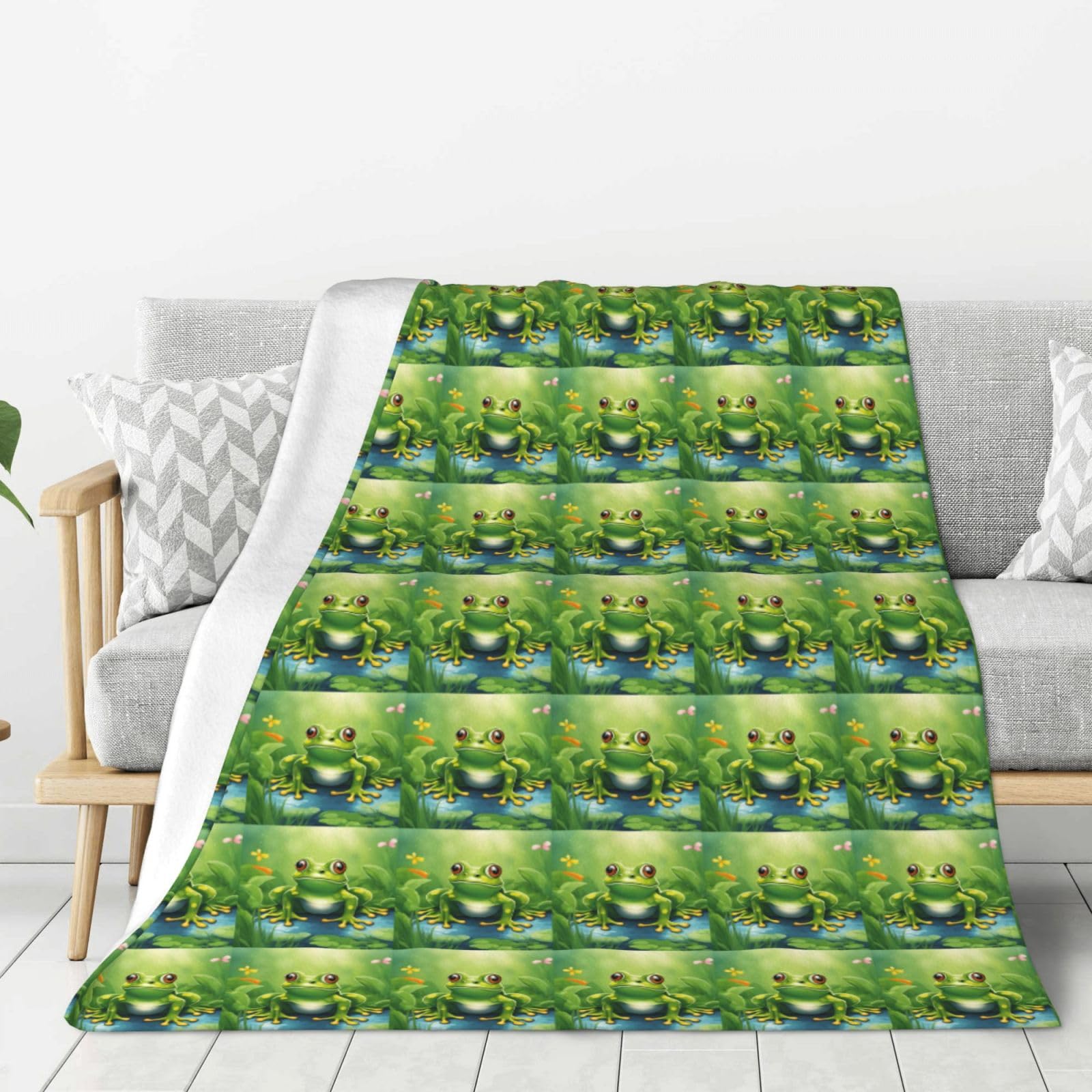 Couverture grenouille lit canape grande couverture douce epaisse