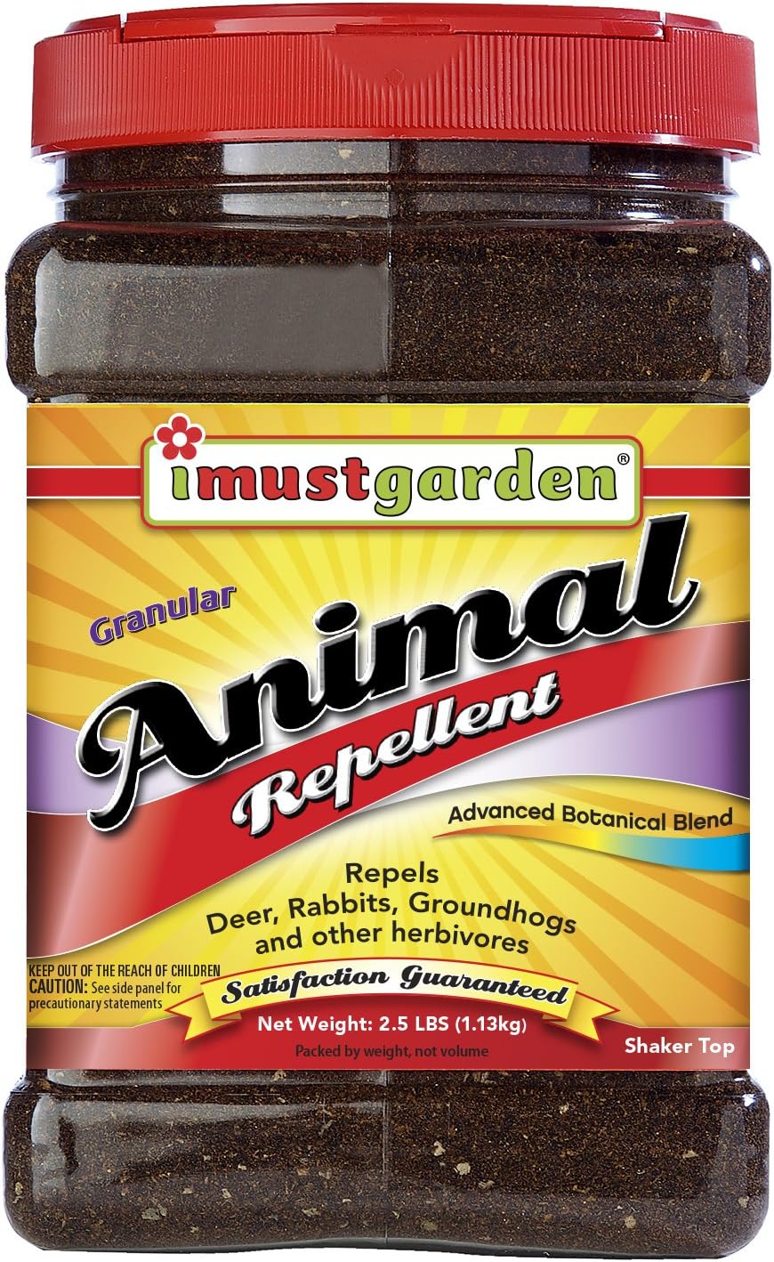IMUSTGARDENI Must Garden Deer and Rabbit Repellent: Also Repels Groundhogs - 2.5lb Granular - Works in All Weather Conditions