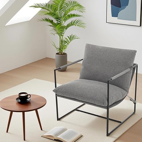 Sling Accent Chair for Living Room, Modern Metal Framed Cozy