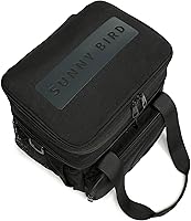 Vista 5 de SUNNY BIRD Bolsa de almuerzo de doble compartimento, lonchera aislada de 13L para adultos, para el trabajo (Negro)
