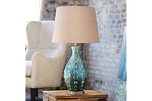 Peacock Lamp Shade Mid Century Vase Shaped Table Lamp
