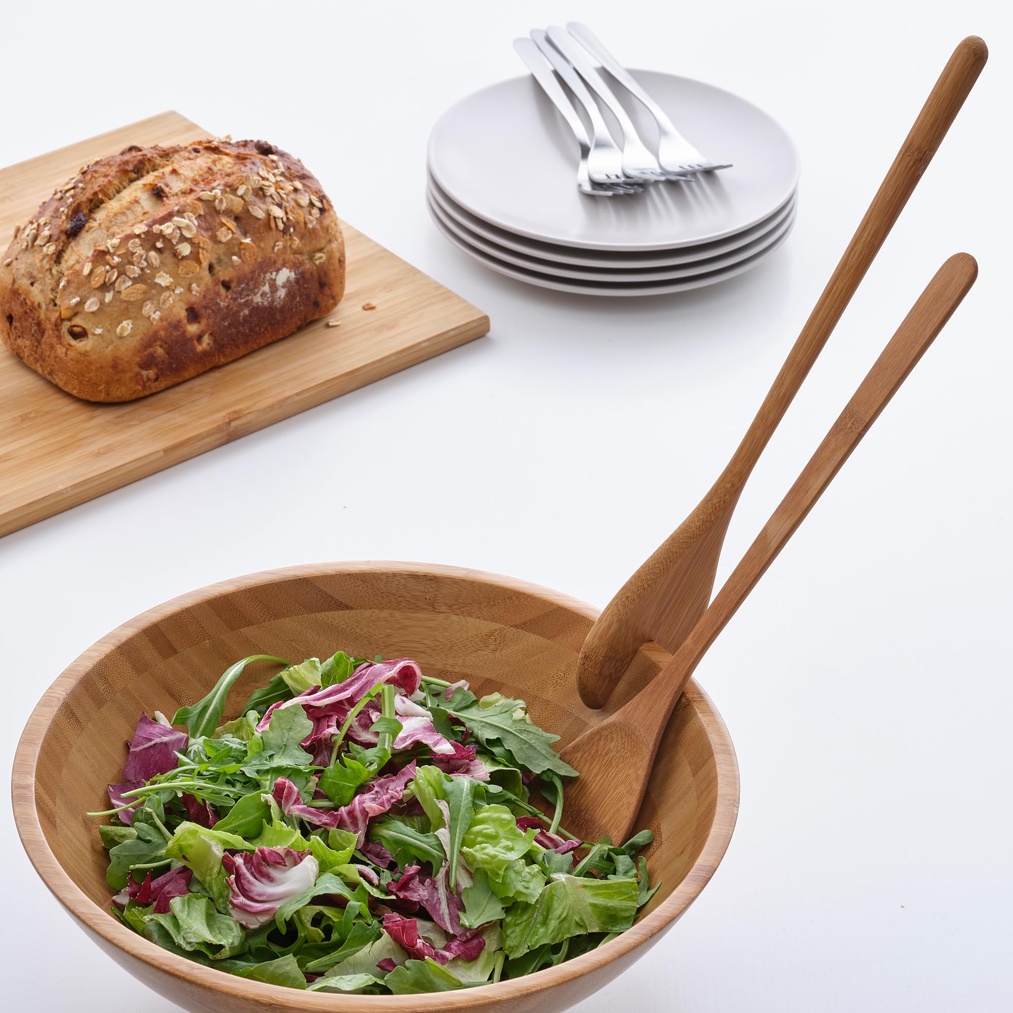 GRÖNSAKER - Set di posate da insalata, 2 pezzi, in bambù