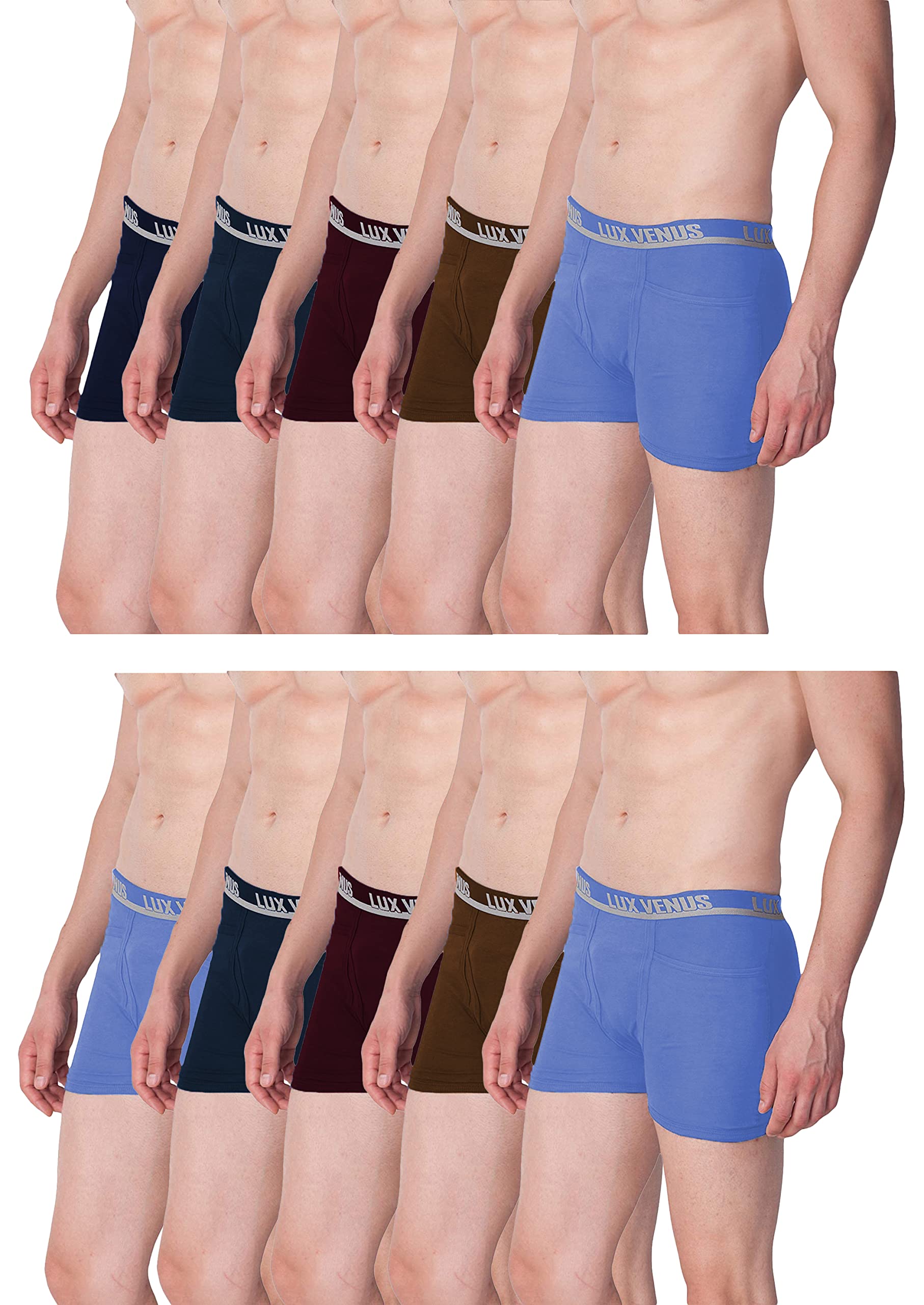 lux venus Men's Cotton Classic Modern Solid Trunks-picture-18