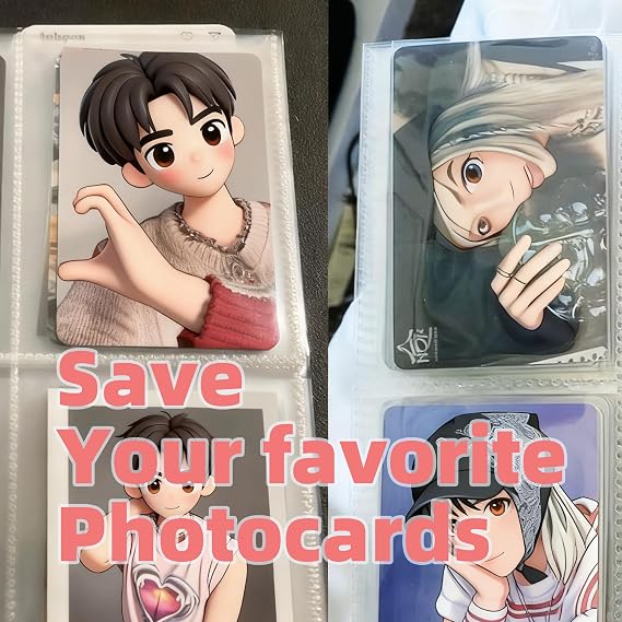 Kpop Photocard Binder, 2 Pack with 40 Pages 160 Pockets, 3-Inch Photo Card Holder Album for Fujifilm Instax Mini, Polaroid Photos, Standard Trading Cards and ID Cards (Black, White)
