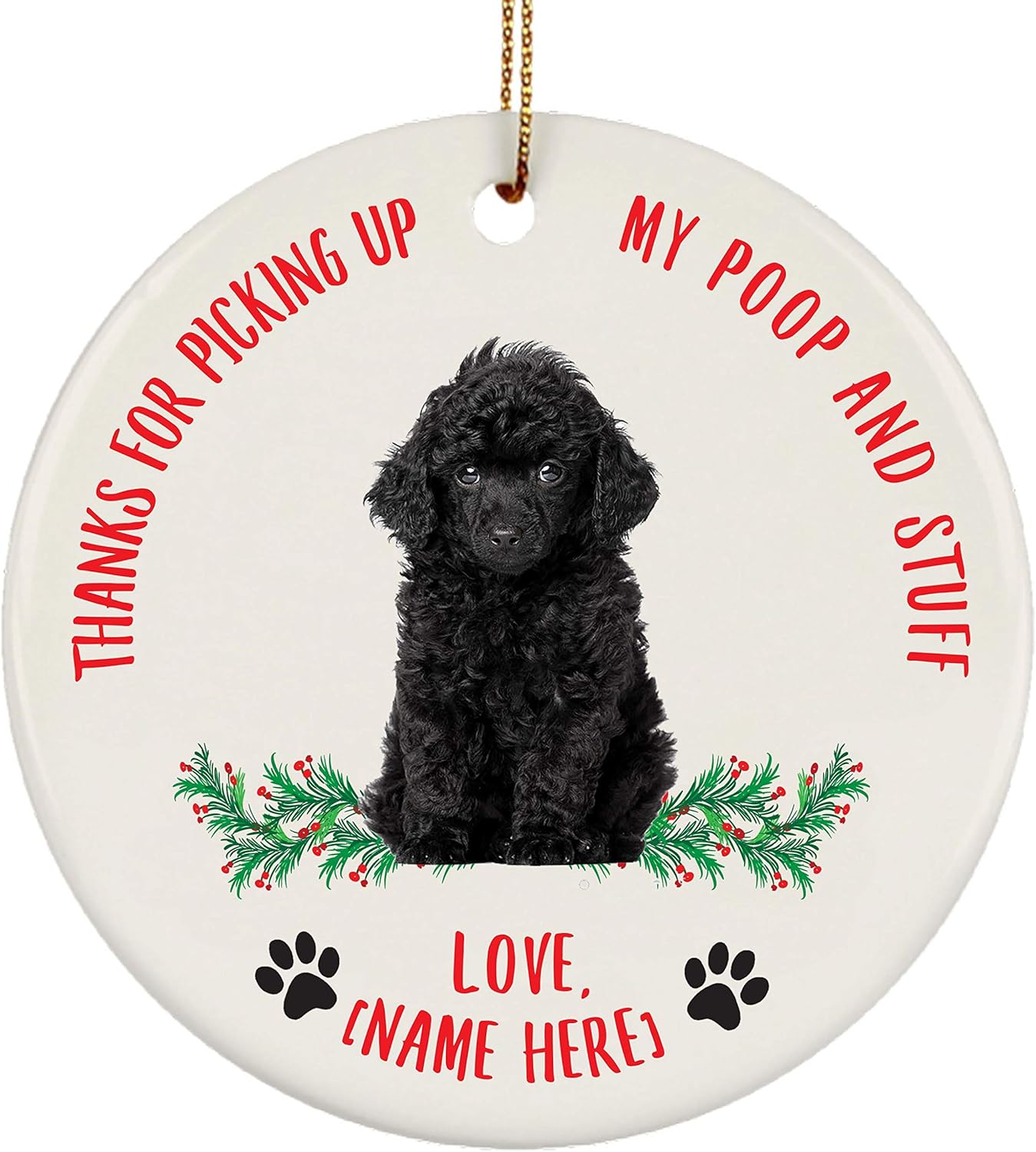 Toy Poodle Black Dog Gifts 2023 Christmas Tree Ornaments