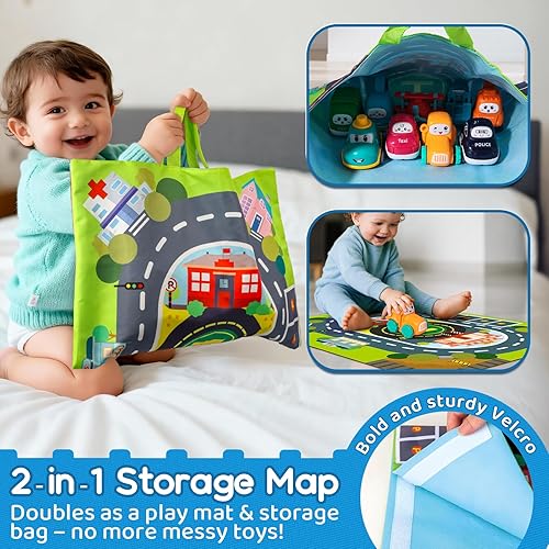 Miniatura 5 de ALASOU 9 unidades de grúas de bebé para niños de 1 año con tapete de juego/bolsa de almacenamiento, regalo de primer cumpleaños, cesta de Pascua