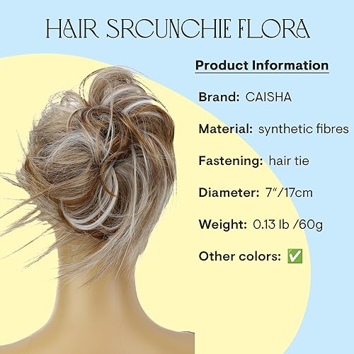 Miniatura 2 de CAISHA Prettyshop - Banda elástica XXL tipo postizo de cabello voluminoso ondulado, ideal para peinados recogidos de novias o rodetes desaliñados,