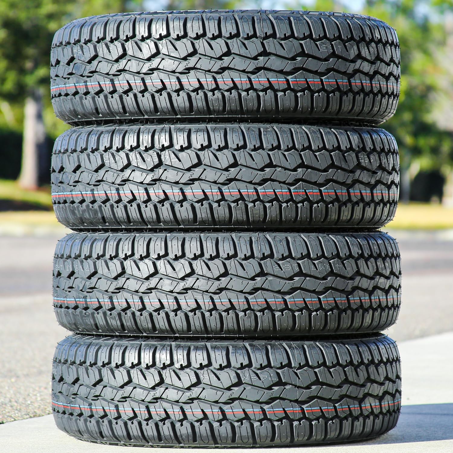 Set of 4 (FOUR) Armstrong Tru-Trac AT A/T All-Terrain Off-Road Light Truck Radial Tires-31X10.50R15LT 31X10.50X15 31X10.50-15 109S Load Range C LRC 6-Ply BSW Black Side Wall