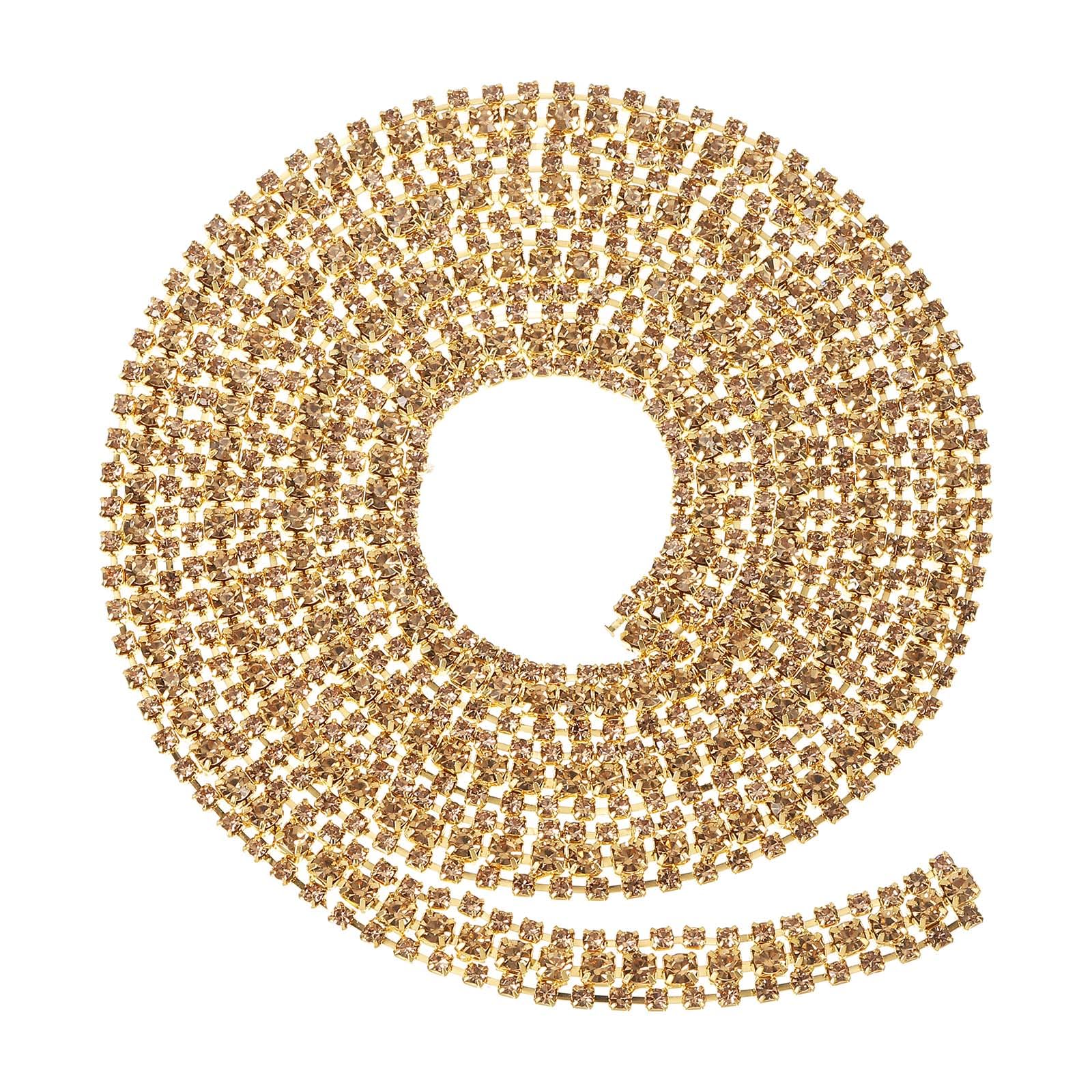 PATIKIL 1 Yard 3 Rows Crystal Rhinestone Close Chain Trim
