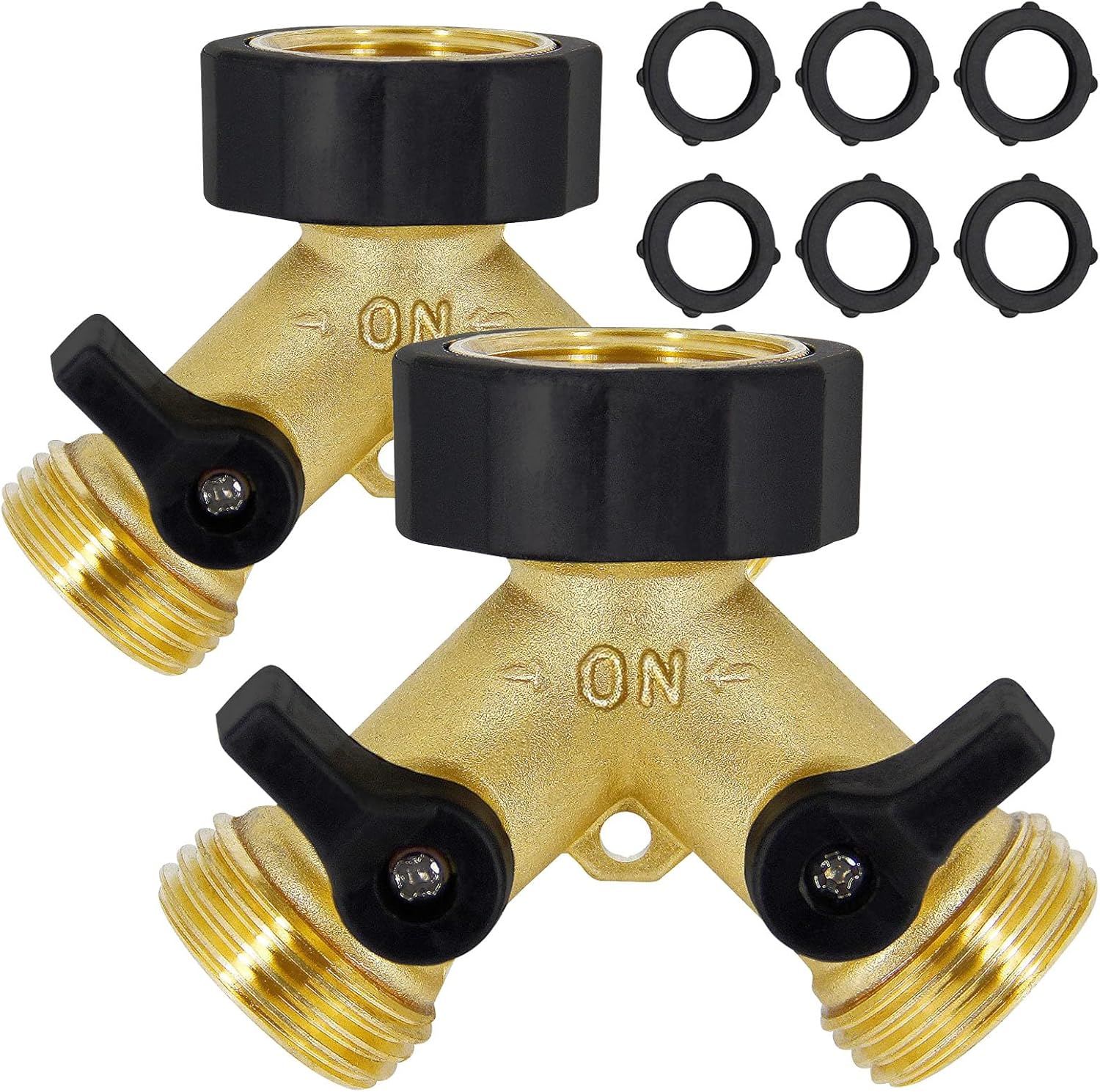 XDRSIXA Garden Hose Splitter 2 WAY,2 PACK Heavy Duty Solid