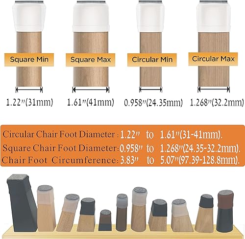 Miniatura 109 de 24 protectores de patas de silla para suelos de madera dura, almohadillas de fieltro de silicona para muebles, fundas de patas de mesa de movimiento
