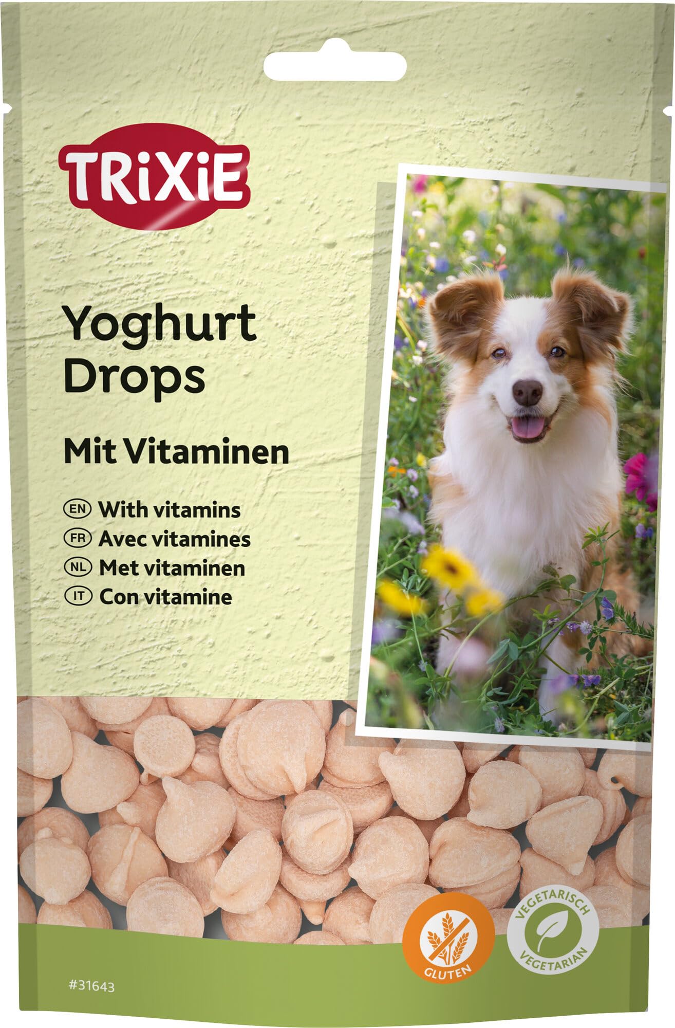 TRIXIE Friandises pour chien Joghurt Vitamin Drops - friandises végétariennes pour chiens, idéal pour grignoter 200 g - 31643