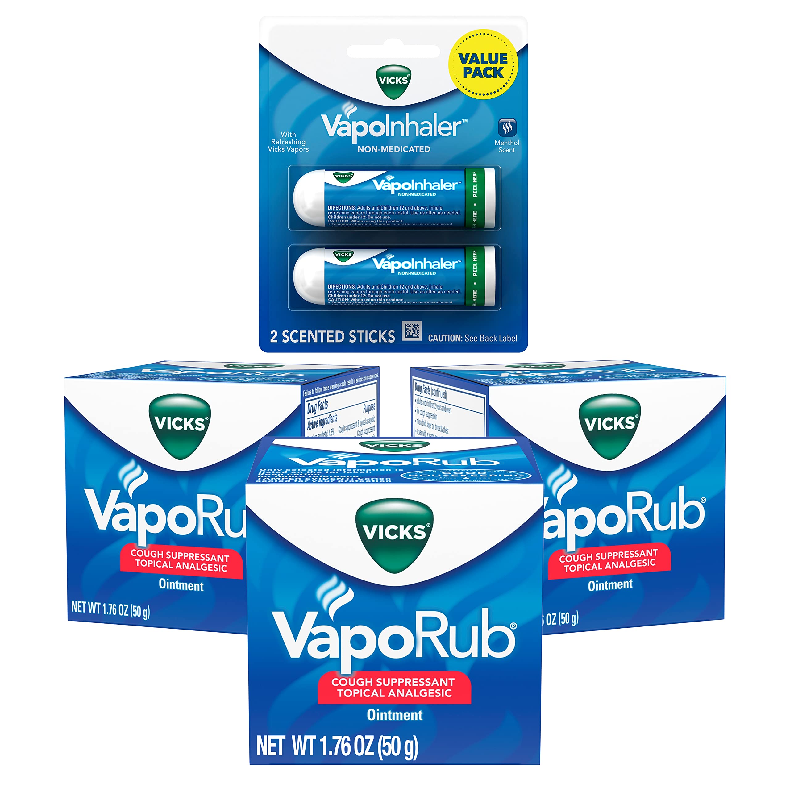 VicksVapoInhaler 2 pack & Vicks Vapo Rub 3 pack