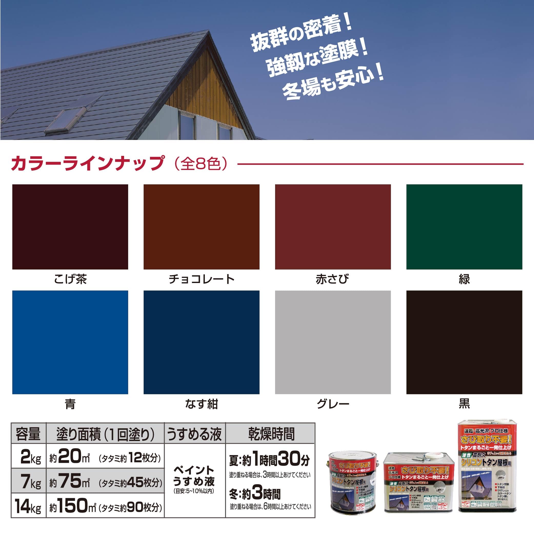 屋根用　トタンペイント　塗料　ペンキ　ニッペ　ナイスブルー　 Amazon | ニッペ(Nippe) ペンキ 塗料 高耐久シリコントタン屋根用 7kg
