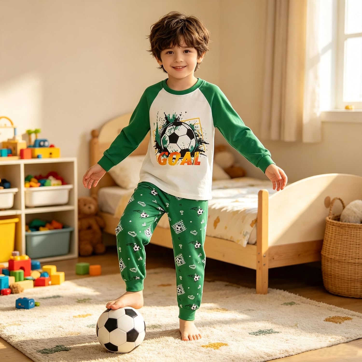 Little Hand Toddler Boys Pajamas Monster Truck Cotton Planets Sleepwear Pjs Sets Long Sleeve Excavator Jammies