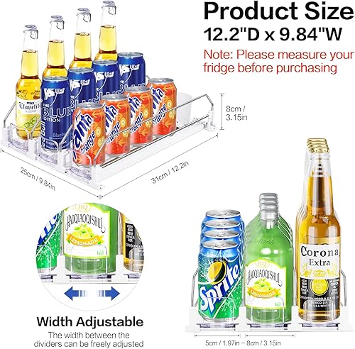 Miniatura 3 de Organizador de bebidas para mini refrigerador, organizador automático de latas de soda para refrigerador, dispensador de bebidas para latas