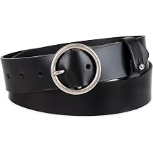 Levi's Women's Genuine Leather Casual Jean Round Buckle Belt