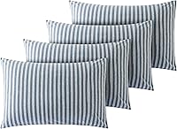 Vista 14 de H Household - Funda de almohada 100% algodón jersey - Ligera, cómoda, súper suave y transpirable, fundas de almohada tejidas en hilado con cierre