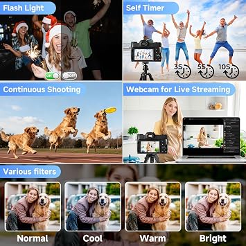 Professional Digital Camera for Photography, Compact Point and Shoot Digital Camera