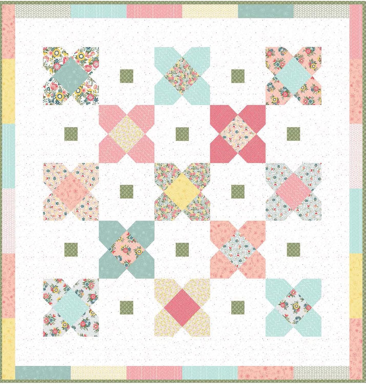 Kim Christopherson Vintage Flora Petals on Point Quilt Kit Maywood Studio