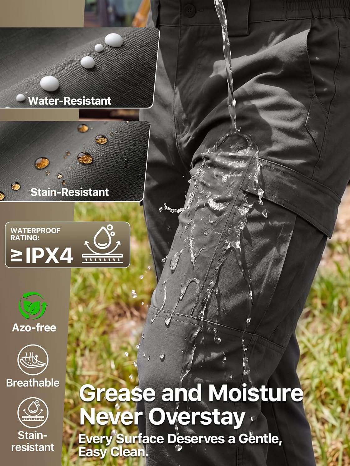 FREE SOLDIER Men's Work Cargo Pants Stretch Ripstop Tactical Pants