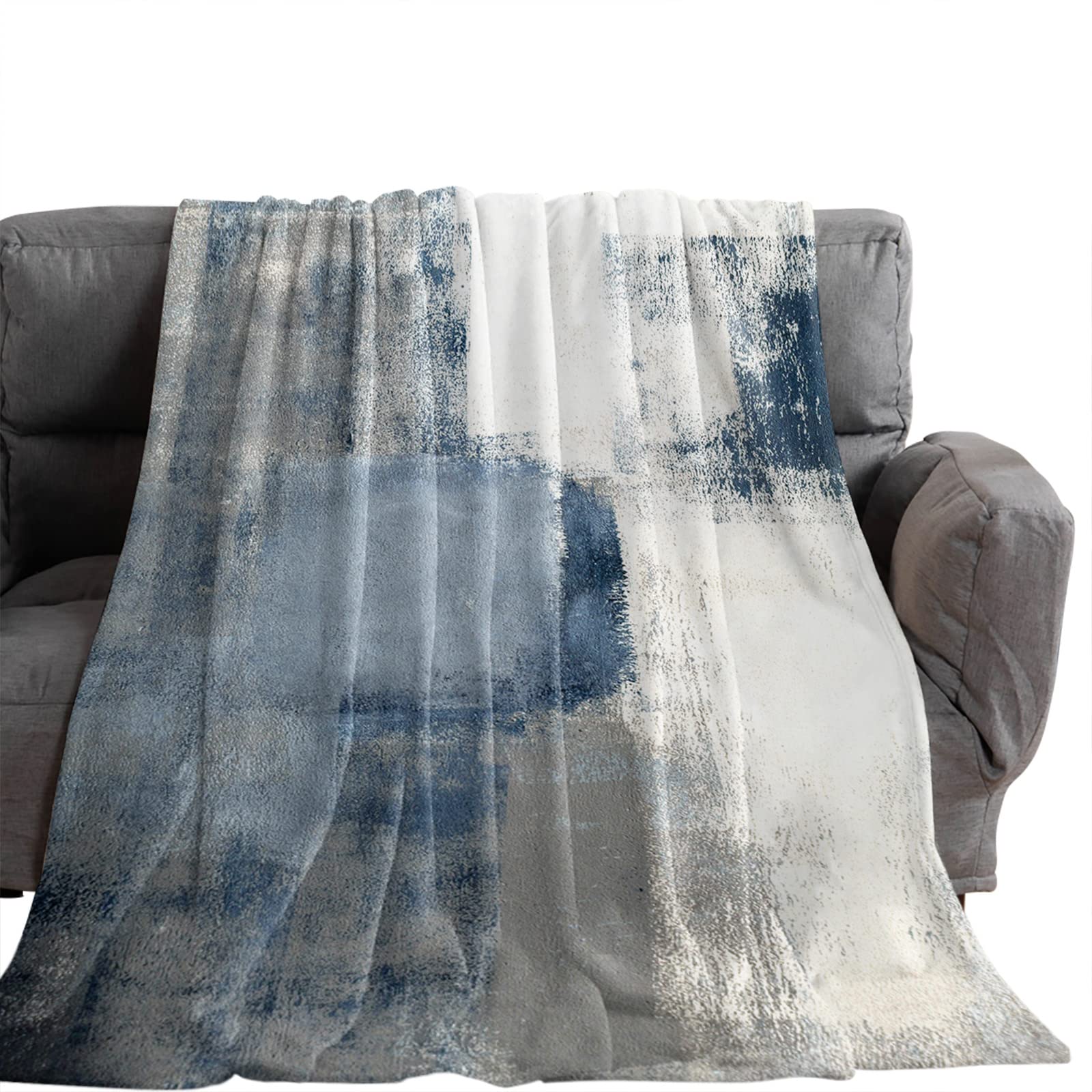 Fifbird Flanell-Überwurfdecke – 127 X 152,4 Cm, Marmor-blau Mit Farbverlauf – Weich & Warm Für Sofa, Bett & Reisen