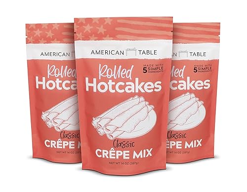 American Table - Mezcla clásica de crepas enrolladas para hotcakes de American Table, hecha con harina de trigo orgánica cultivada en Estados Unidos