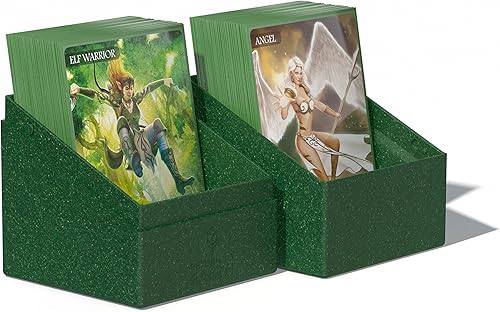 Miniatura 8 de Ultimate Guard RTE Boulder 100+, estuche para 100 tarjetas TCG de doble funda, verde, 97% renovable, fabricado en Alemania, almacenamiento seguro y