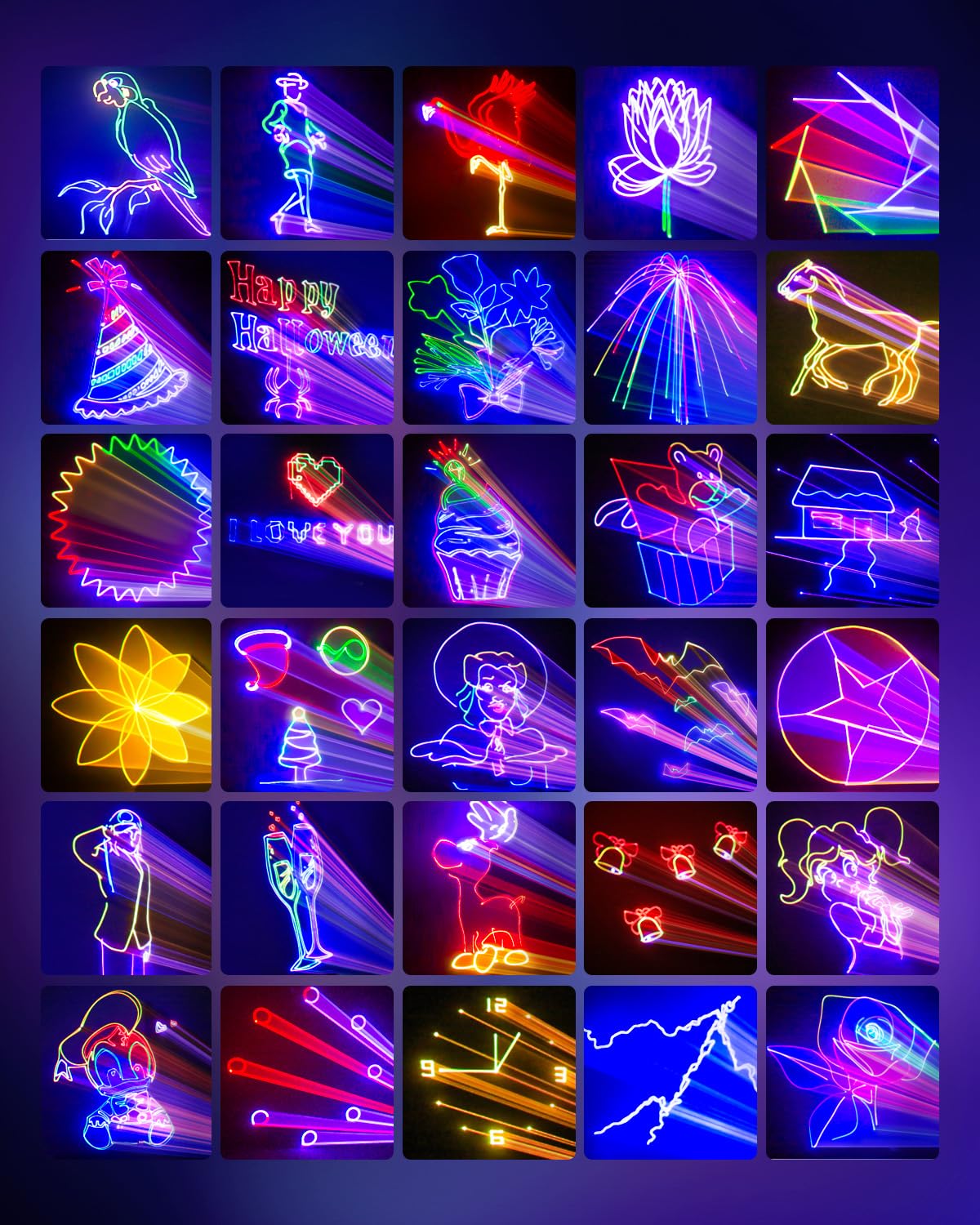 KeoBin Discolicht mit Bluetooth App, 3D DIY Animation DJ Licht DMX512 | Individuelle Muster & Texte, 600+ Effekte, DMX512, Musiksteuerung, Fernbedienung, Master-Slave, Party & Club