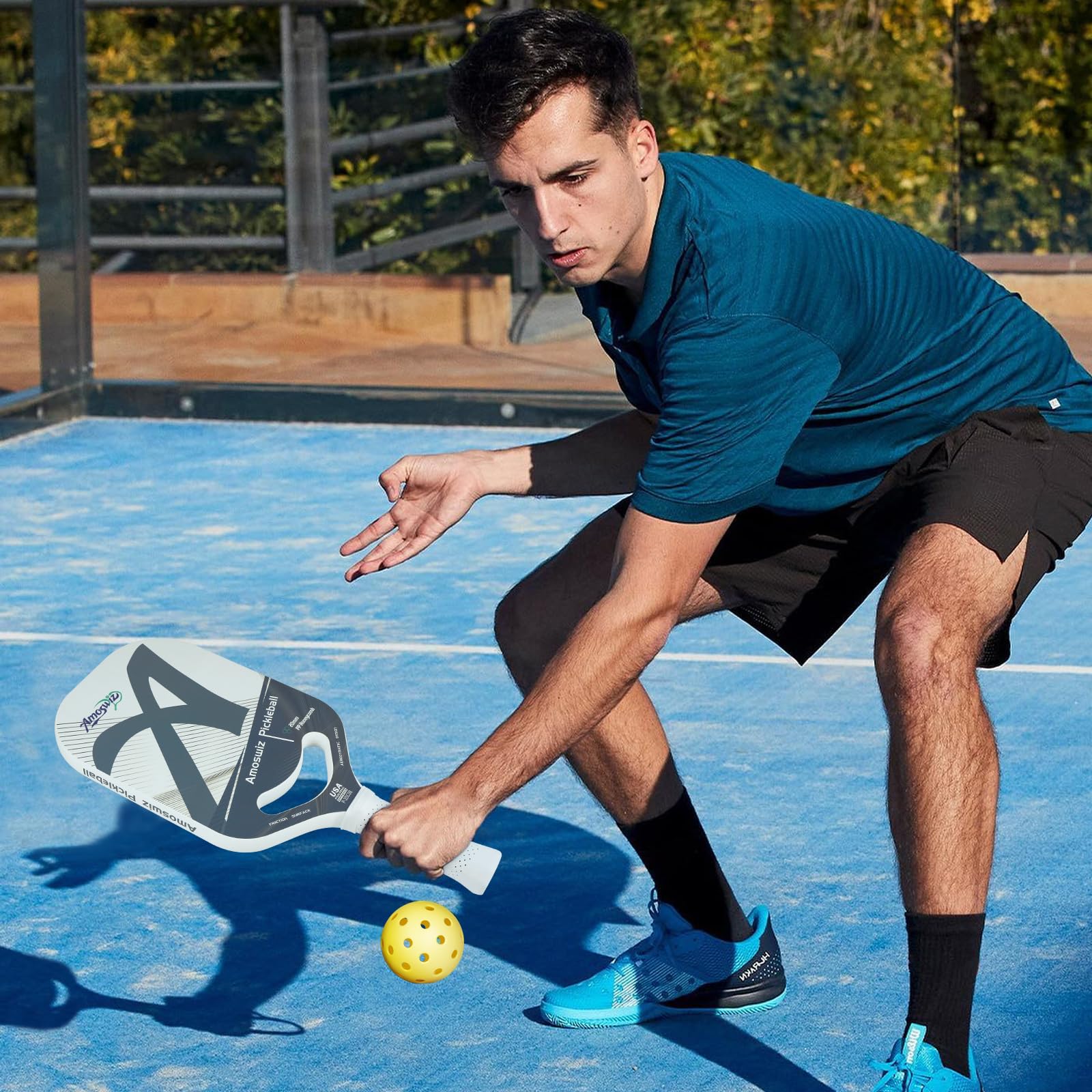 Pagaie de pickleball en fibre de carbone, pagaies de pickleball thermoformées de 19 mm