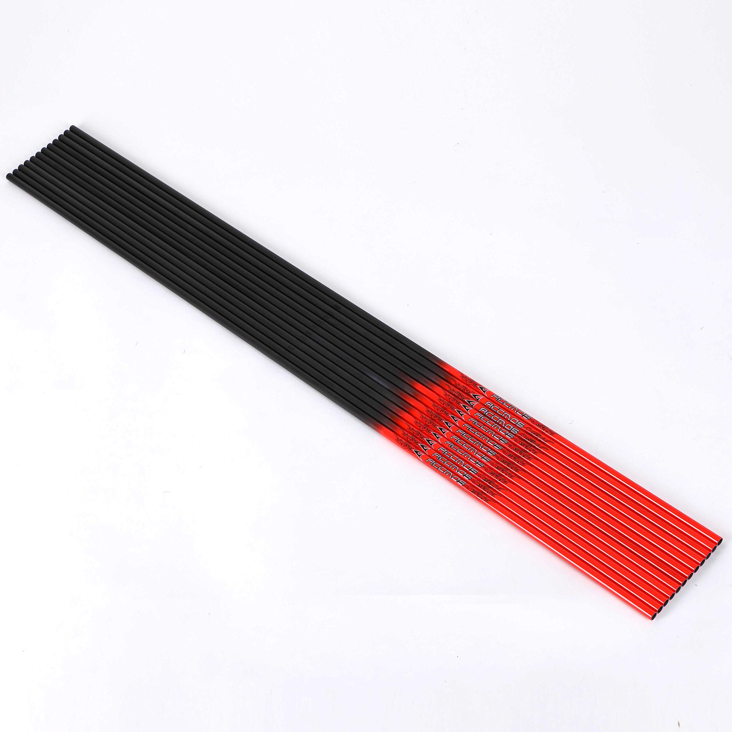 ACCMOS Diamètre Intérieur 6.2mm .244" Longueur Personnalisée Arbre de Flèche en Carbone 22-32 Pouces Spine 300 340 400 500 600 DIY Tube pour Arc à Poulies et Arc Recurve Adulte Jeunesse 12pcs