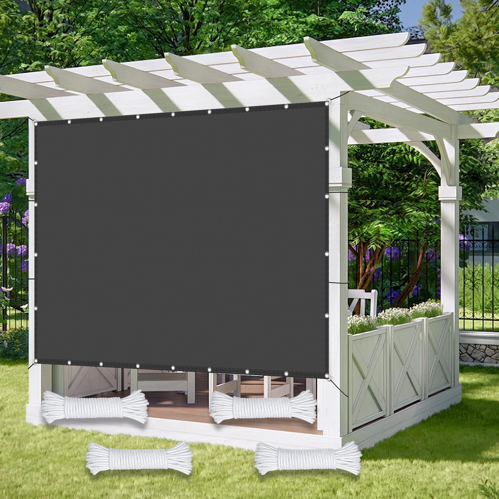 Toldo parasol gris oscuro 1,2x1,2m lona impermeable para balcon