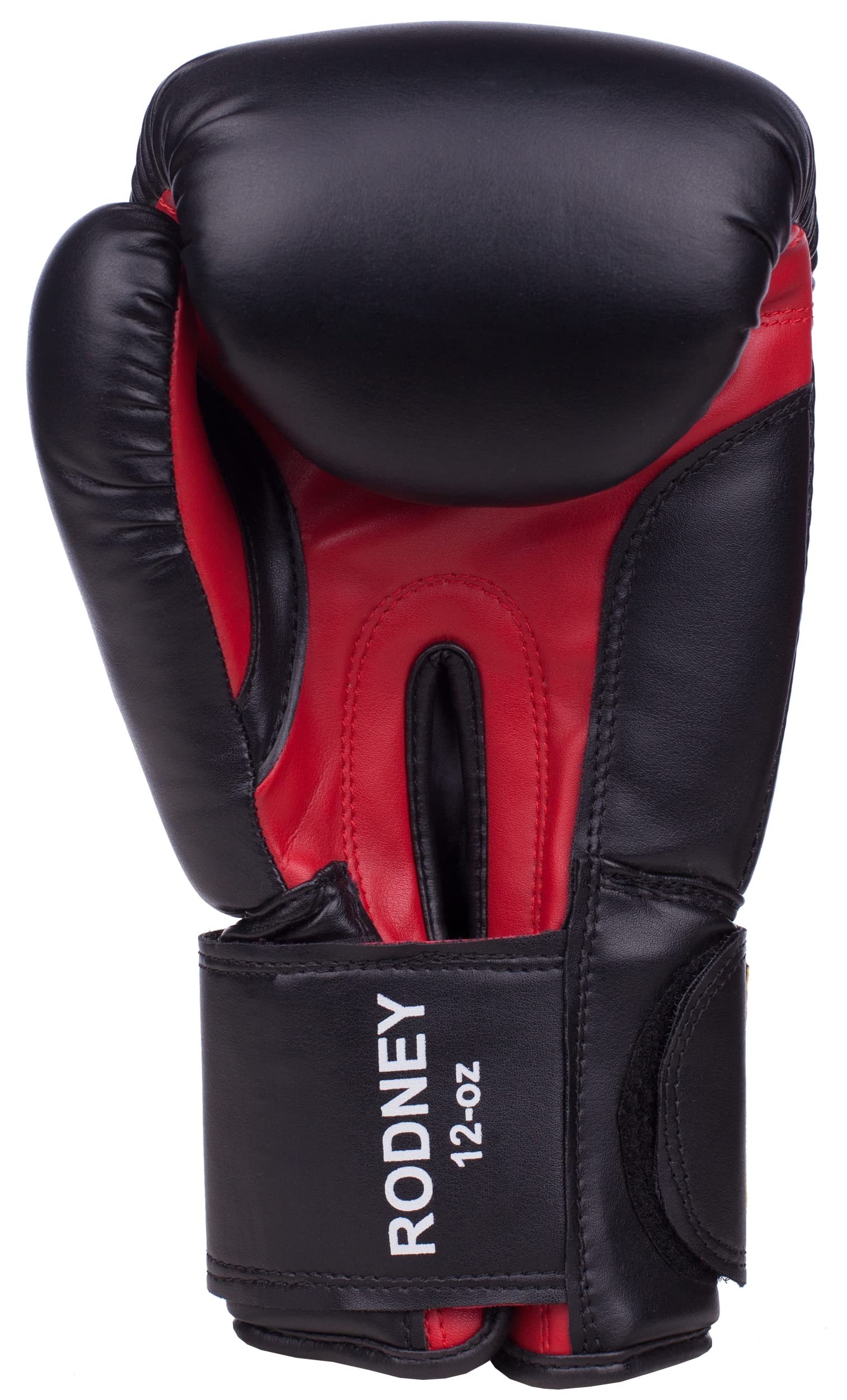 BENLEE Boxhandschuhe aus Artificial Leather Rodney Black/Red 14 oz & Streifen Boxbandagen elastisch 450 x 5 cm schwarz