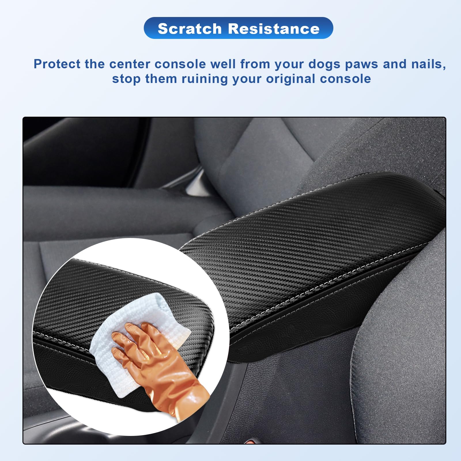 Housse Accoudoir Console Centrale Toyota Corolla E210 2019-2023 - Cuir PU Protection Noir - Accessoire Voiture Hatchback