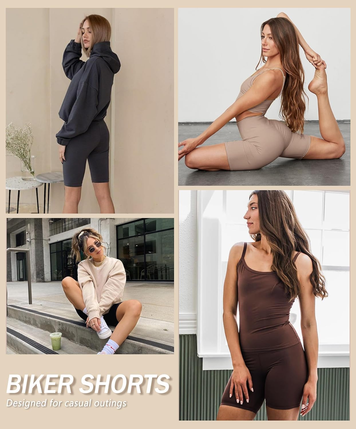 VALANDY Creamlush 4 Pack Biker Shorts Women-8" High Waisted Stretchy Soft Yoga Lounge Shorts - Image 6