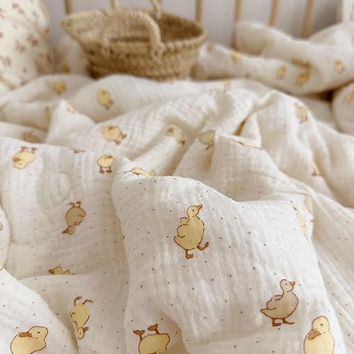 Vista 147 de BuLuTu Mantas de muselina para bebés, niños y niñas, 100% algodón, manta reversible para bebé, manta para cuna, suave, transpirable