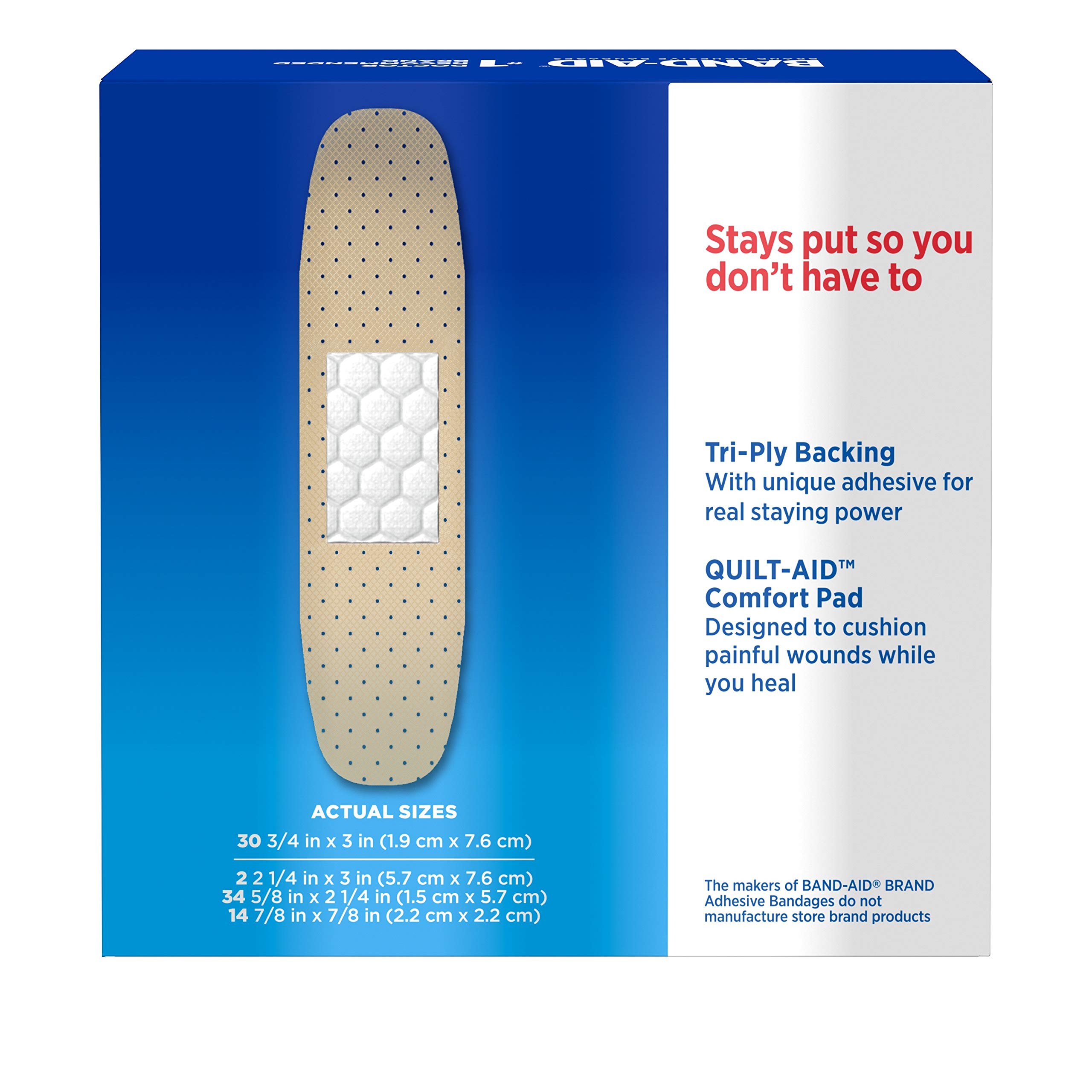 Band-Aid Brand Tru-Stay Sheer Strips Adhesive Bandages for First Aid and Wound Care, All One Size, 80 ct