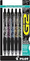 Pilot G2 Premium Gel Pens Fine 0.7mm Point Black Ink 5 Pack - Smooth, Long-Lasting Retractable Rollerball