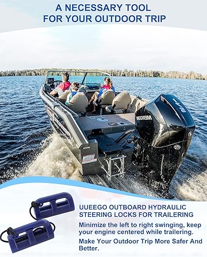 Miniatura 6 de Bloqueos de dirección hidráulicos, clips de dirección de motor de barco, evitan el balanceo del motor en remolque, viene con un par de topes de