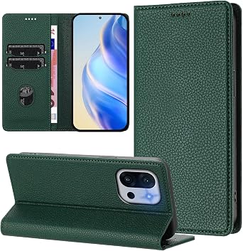 Compatible with Oneplus 13S Case Cover,Compatible with Oneplus 13T PKX110 Flip PU Leather Magnetic Protective Leather Case Green