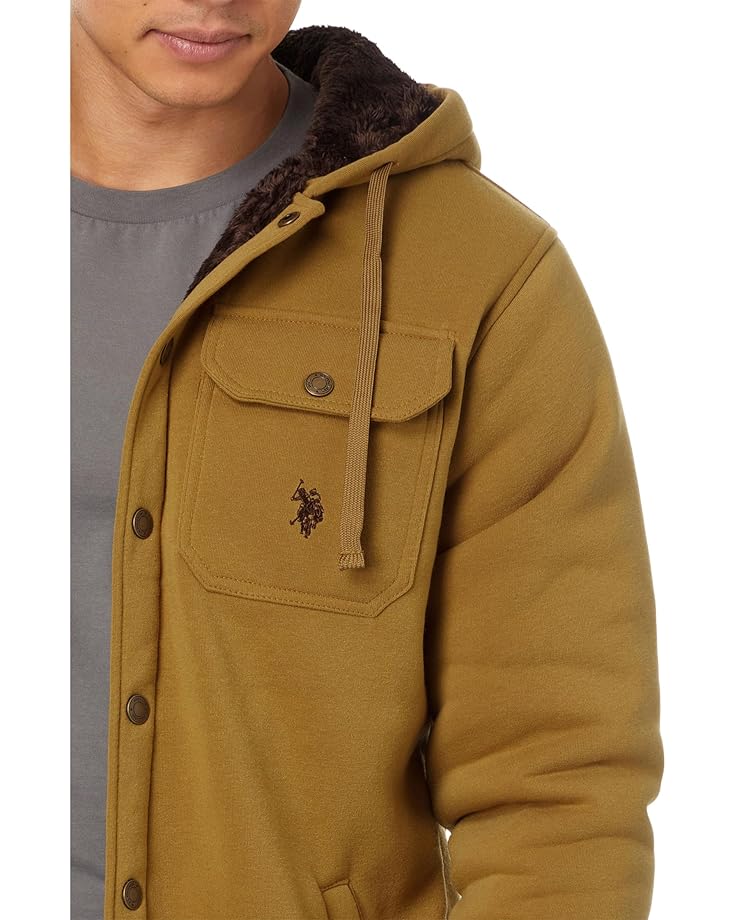 U.S. POLO ASSN. USPA Fleece Shirt Jacket Sherpa Hoodie - #3 of 4