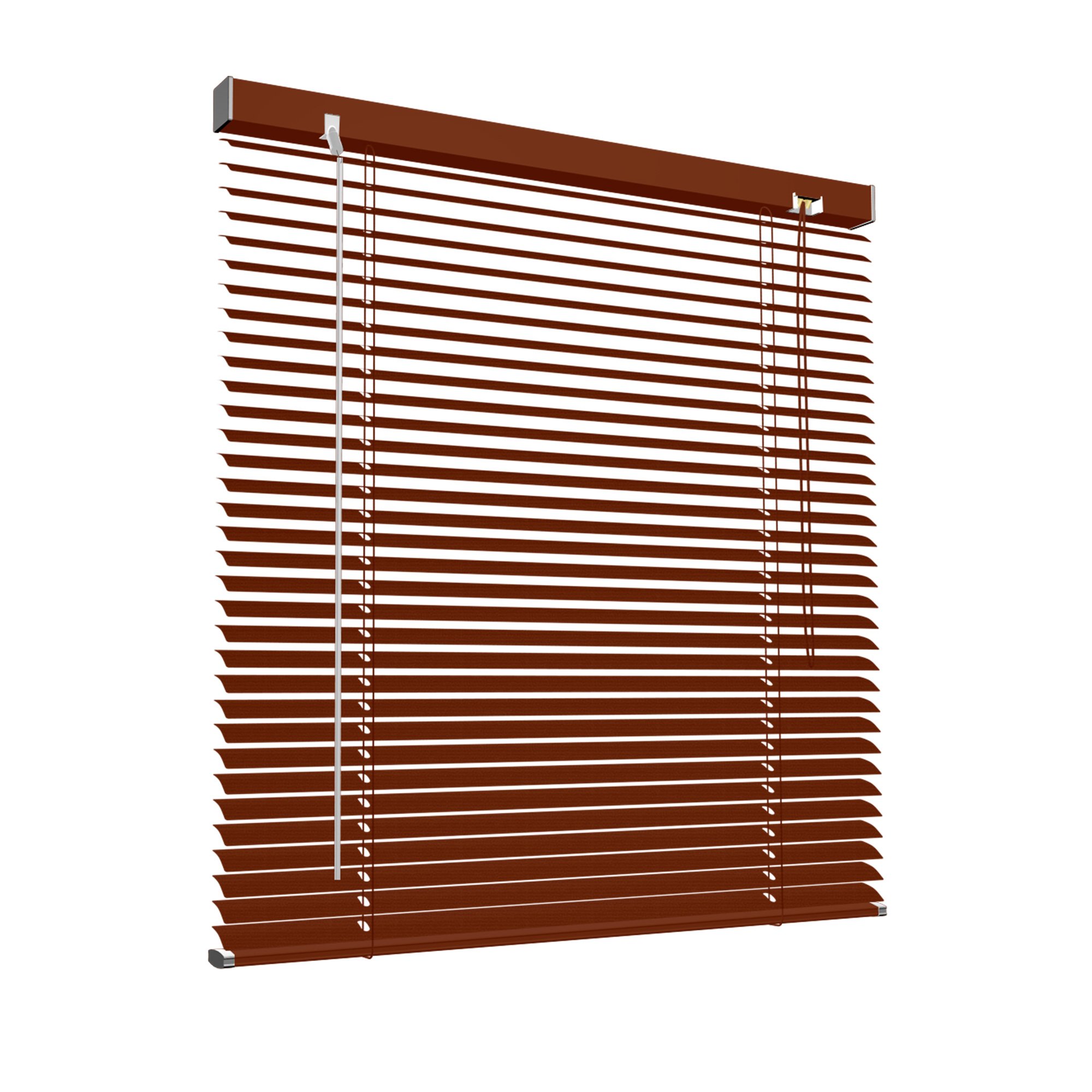 Victoria M. Aluminium Jalousie 140 x 220 cm, holzdunkel, Jalousie ohne Bohren, inkl. Klemmclips
