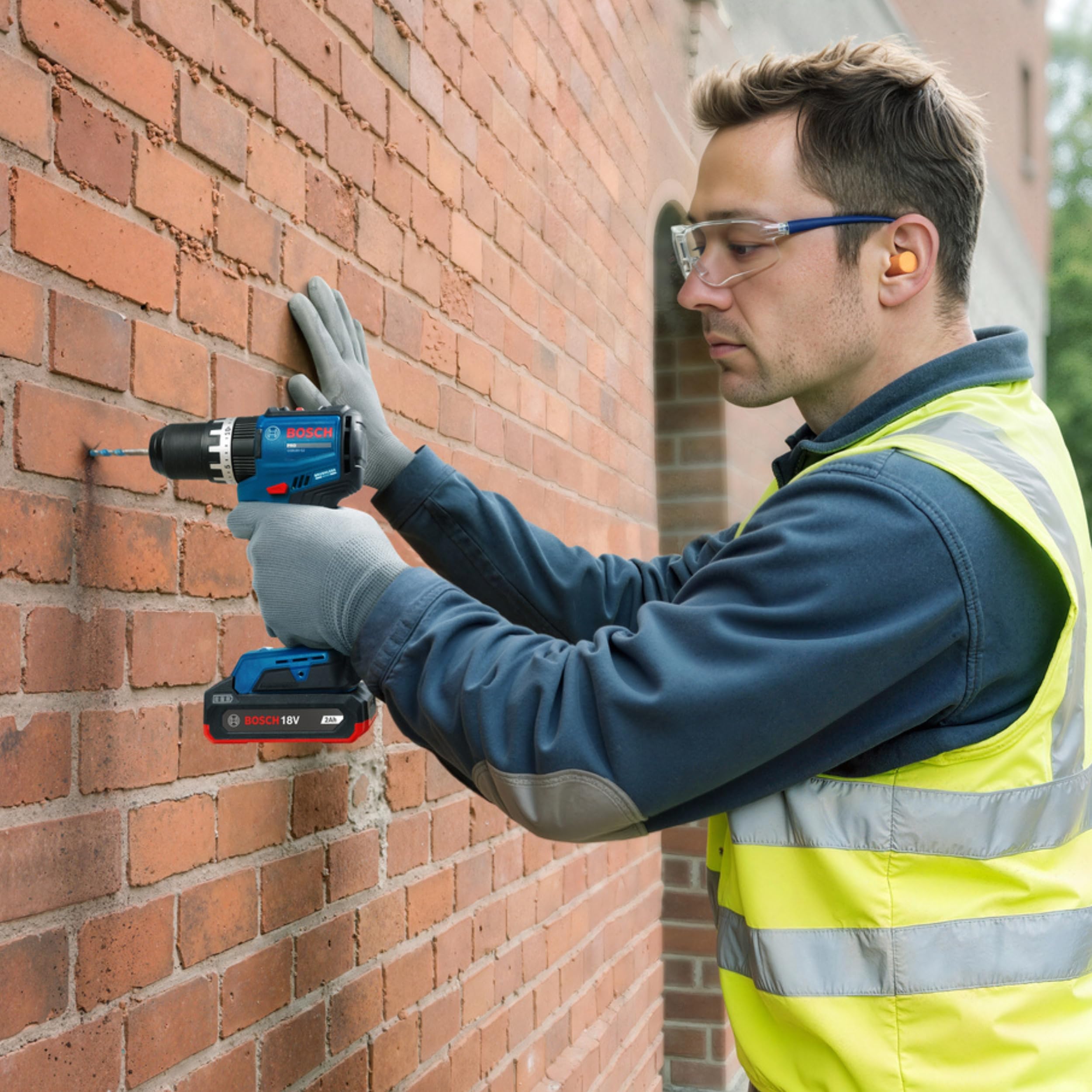 BOSCH PRO GSB18V-52 System Akumulatorowa Wiertarko-Wkrętarka Udarowa (Akumulatory: GBA 18V 2.0Ah, GBA 18V 4.0Ah, Ładowarka GAL 18V-40, Walizka L-BOXX)