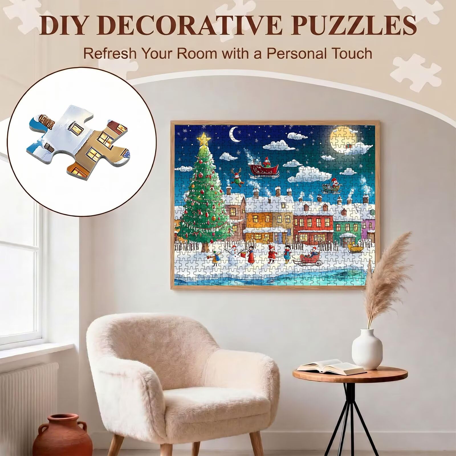 Puzzle 6000 Pezzi Classici, Puzzle Cartone animato Natale 179 x 105 cm, Gioco Educativo e Antistress in Legno con Poster Incluso,Ttività DIY per Famiglia, Regalo per Appassionati, Decor Parete, f0-542