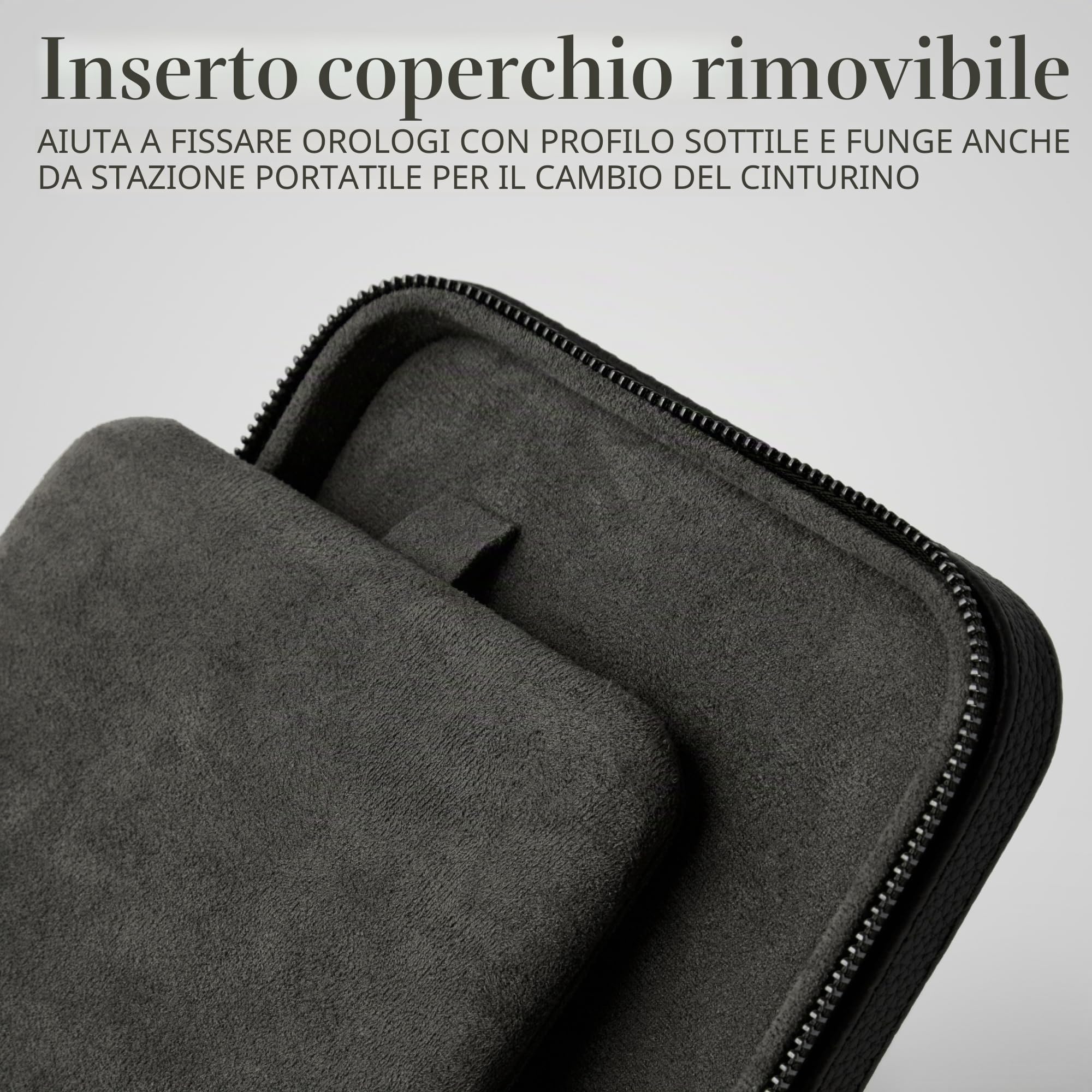 TAWBURY Custodia per orologi a 3 slot più spazio - Custodia da viaggio in pelle di lusso per uomo | Casse nere per orologi da viaggio da uomo | Custodia a rotolo nera per orologi | 3 scatole per