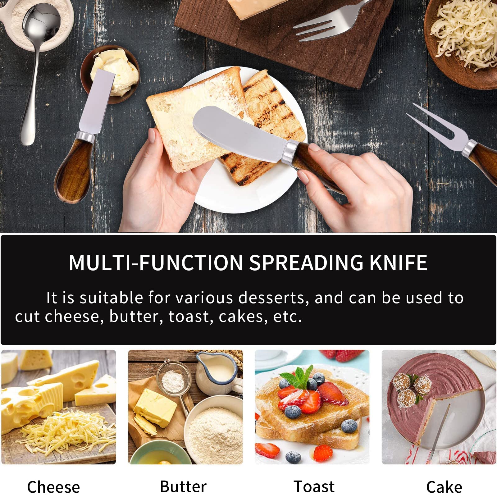 Accesorios de embutidos (20 unidades), esparcidores de queso para tabla de embutidos, mini cucharas de servir, tenedores y mini pinzas para servir, utensilios de charcutería para hacer mantequilla, 5