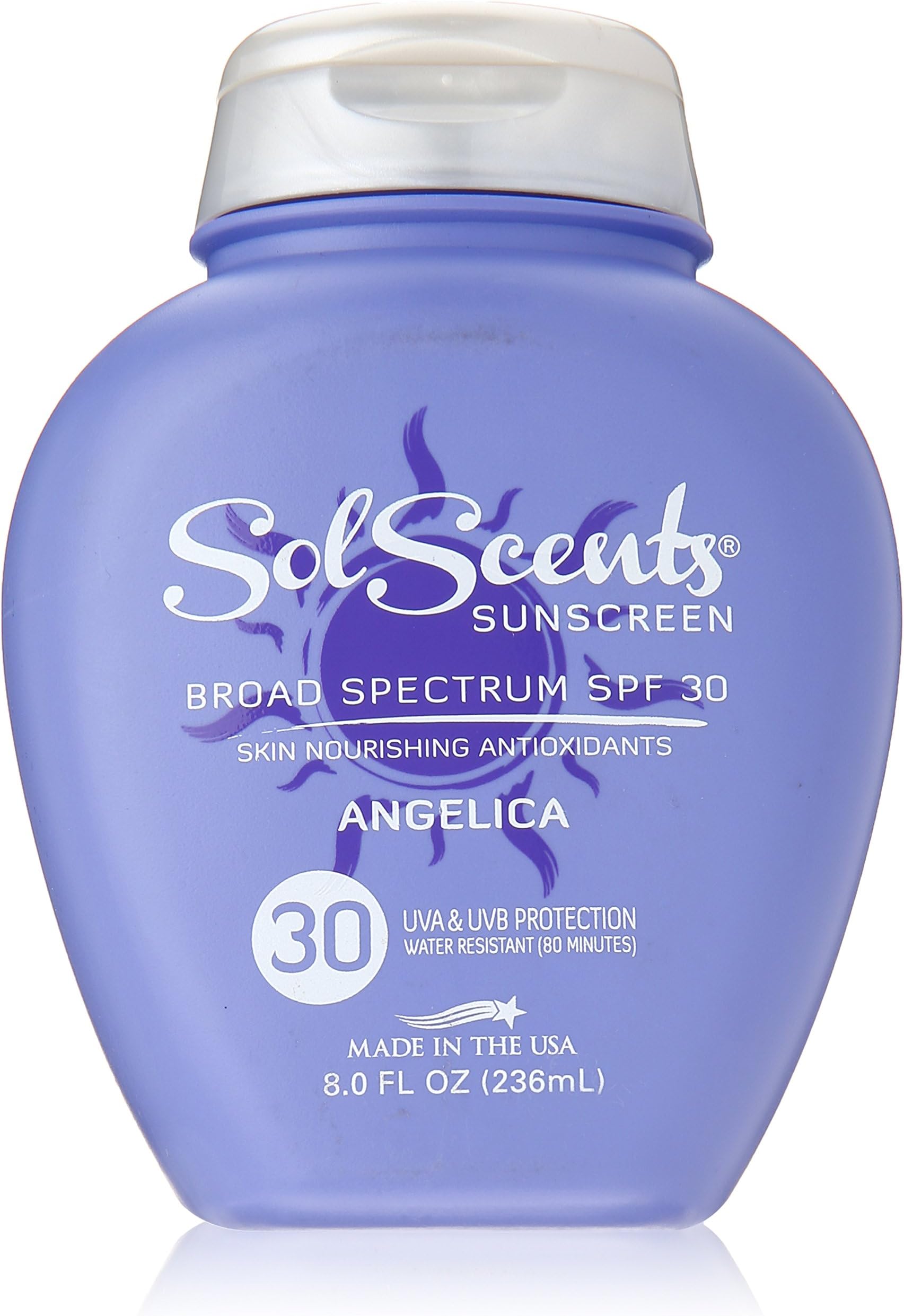 Sunscreen Scented Lotion – SPF 30 – Refreshing Sun Protection For Sensitive Skin, Water-Resistant Natural Sunblock, Moisturizes & Protects Skin From UVA & UVB Rays - Angelica Scent